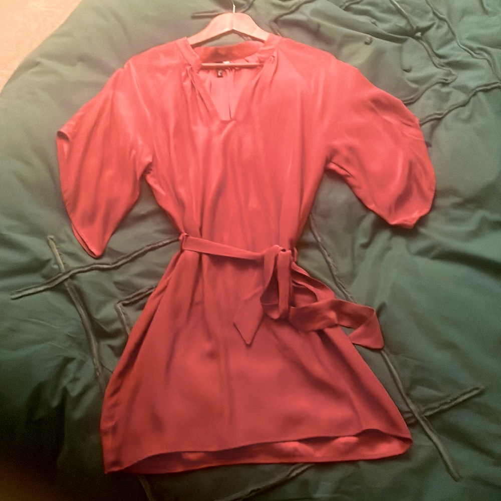 Deborah Vierek 100% Silk 3/4 Sleeved Mini Tunic Dress